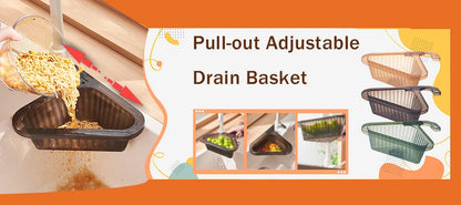 Home Storage Drain Basket Kitchen Sink Holder Adjustable Soap Sponge Shlf Hanging Drain Basket Bag Kitchen Accessories 2030