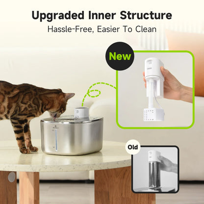 Wireless Water Fountain for Dogs and Cats, Auto Sensor Drinking Fountain, Pet Water Dispenser Accessory, 4L