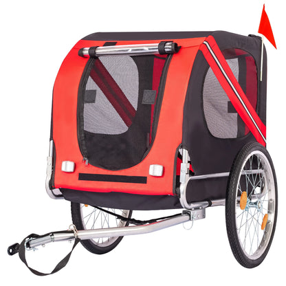 Steel Dog Bike Trailer with Universal Bicycle Coupler Folding Pet Cart Bicycle Carrier Max 40kg Water Resistant Pet Bike Trailer